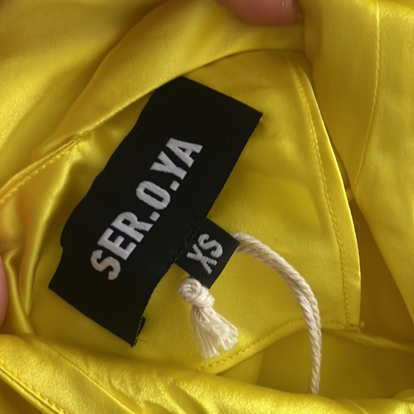 SER.O.YA Leah yellow Silk Mini Slip Dress—- SOLD—— - Picture 6 of 7